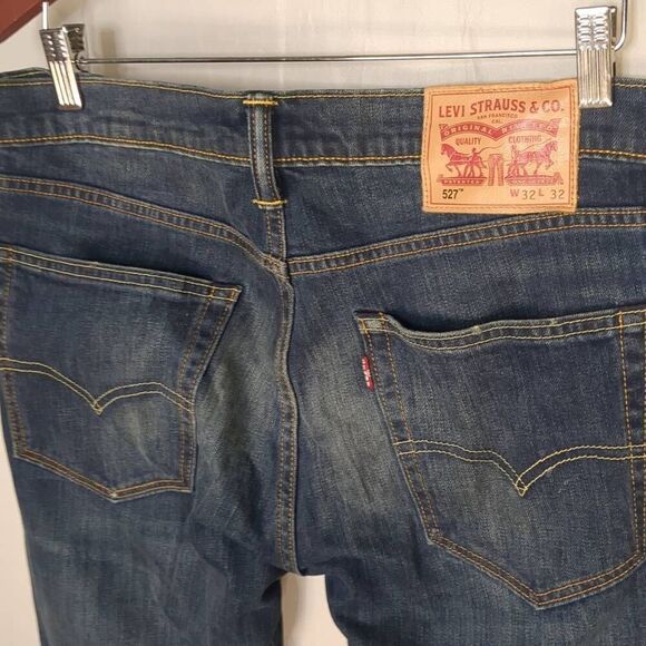 Levis 527 Slim Bootcut Dark Wash Denim Jeans 32 32 - Picture 8 of 9